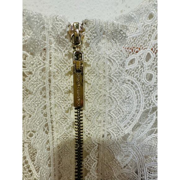 Bronx & Banco White Embroidered Lace Back Cutouts Madeline Lace Bride Dress XS - Picture 14 of 16